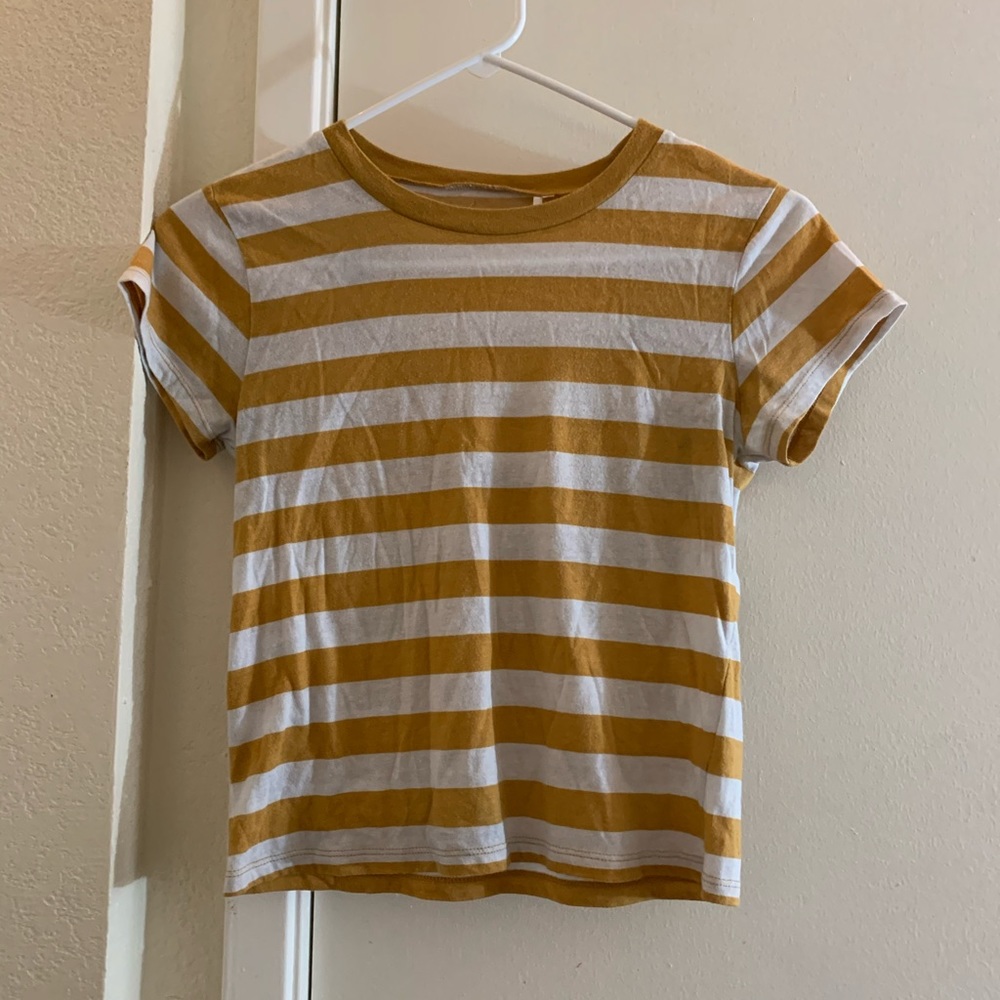 pacsun mustard striped t-shirt